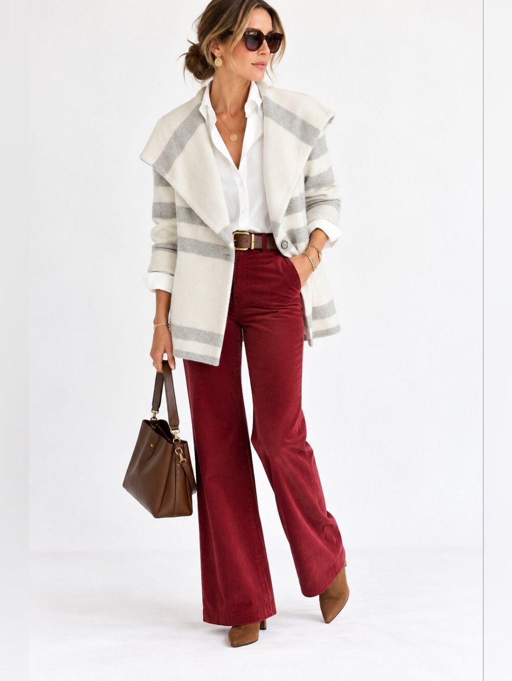 Lovestitch Fleece Long Stripe Jacket Stadium Blanket Style